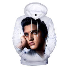 Elvis-moletom 3d com capuz presley, moda masculina e feminina, confortável, com capuz, casual, branco, outono e inverno 2024 - compre barato