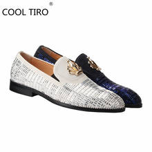 COOL Fashion 2021 Crown BUCKLE Rhinestone Moccasins Mens Slip-On Flats Loafers Party Prom Casual Smoking Dress Slippers Shoes 2022 - buy cheap