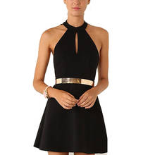 Lace Dresses Women Backless Casual Summer Party Evening Halter Neck Sleeveless Chiffon Short Mini Dress Black Ball Gown Du5482 2024 - buy cheap