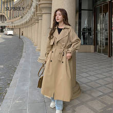 SLPBELY Women Trench Coat Windbreaker White Double Breasted Korean Style Lady Office Coat With Belt Female Outerwear Spring New 2024 - buy cheap