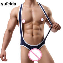 Sexy Mens Undershirts Stretchy Jumpsuit Breathable Sexy Bodysuit Male Gay Wrestling Singlet Leotard Briefs Penis Pouch Underwear 2024 - buy cheap