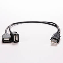 1 шт. USB 2,0 A 1 штекер на 2 двойных USB разъема Кабель питания адаптер Y-Разветвитель USB зарядный кабель Удлинительный кабель Шнур 2024 - купить недорого