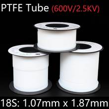 Tubo de ptfe rígido isolado eflon, 18s, 1.07mm x 1.87mm, tubo de transmissão em ptfe, resistente a altas temperaturas, branco, 600v 2024 - compre barato