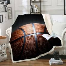 Одеяло из шерпы для баскетбола, спортивное плюшевое покрывало, подростковое мягкое покрывало для баскетбола и мальчиков, классная спортивная арена 2024 - купить недорого