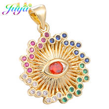 Juya DIY Rainbow Cubic Zirconia Red Greek Turkish Lucky Evil Eye Charms For Handmade Fashion Pendant Bracelet Necklace Making 2024 - buy cheap