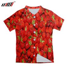 UJWI Fashion Funny Short Shirts Men Women 3d Print Strawberry Hawaiian Casual Streetwear Hip Hop Shirt Harajuku Short Sleeve 2024 - buy cheap
