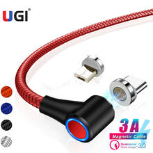 UGI 90 Degree Fast Magnetic Cable 3A Fast Charging Charge Micro USB Type C USB C Cable For Android Tablet Data Sync L Shape 2021 2024 - buy cheap