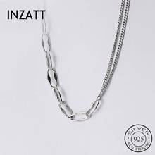 INZATT Real 925 Sterling Silver Asymmetric chain Pendant Choker Necklace For Fashion Women Party Fine Jewelry Rock Accessories 2024 - buy cheap