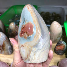 Natural de cristal polido quartzo oceano jasper pedra em pé artesanato decoração cura 2024 - compre barato