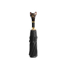 Paraguas de cabeza de gato para mujer, sombrilla de mango largo plegable, transparente, de doble uso, a prueba de viento, ideal para regalo 2024 - compra barato
