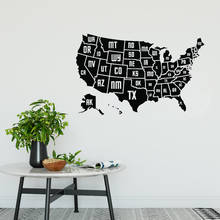 Map of the American Counties Wall Sticker May Of Places Wall Decals USA Map Home Decoration Poster Mural Stickers W793 2024 - buy cheap