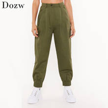 Fashion Women Streetwear Cargo Pants 2020 High Waist Solid Pleated Pants Trousers Ladies Loose Pockets Joggers Sweatpants 2024 - buy cheap