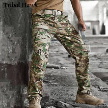 Calça camuflada masculina, calças táticas militares de combate do exército, calças de carga flexíveis com muitos bolsos 2024 - compre barato