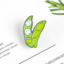 Green peas Peeling cute white hedgehog baby lying down Enamel brooch Green plant creative badge Cute  gift for children 2024 - buy cheap