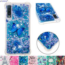 Cute Shiny Cover for Samsung Galaxy A7 2018 Glitter Dynamic Liquid Bumper Case SM-A750FN/DS SM-A750F/DS SM A750FN/DS A750F/DS 2024 - buy cheap