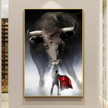 Modern Home Decor Matador Bull Fight Art Painting On Canvas Wall Art Poster And Prints Animal Picture No Frame For Living Room 2024 - buy cheap