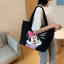 Disney casual canvas big bag girl 2022 new Minnie mouse large capacity Mickey tote bag one-shoulder handbags 2024 - buy cheap
