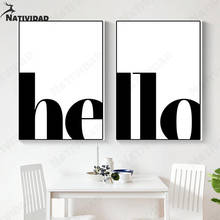 Hello Text Picture Print Poster Korean Minimalism Painting On The Wall Canvas Painting Living Room Home Decoration One Piece 2024 - buy cheap