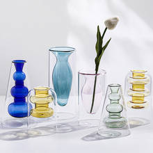Vaso de cristal para decoração, vaso nórdico para o interior, hidropônico, flor de vidro, base para presente, sala de estar 2024 - compre barato