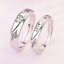 2 pcs/par flor de cristal anel bijoux carta prata chapeado noivado casamento dedo jóias feminino casal presente dropshipping 2024 - compre barato