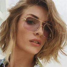 New Oversized Square Sunglasses Women Luxury Brand Designer Frame Transparent Gradient Sun Glasses Female Oculos De Sol Feminino 2024 - buy cheap