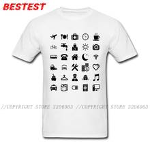 T-shirt Black White T-shirts Mens Tshirt Mini Basic Icon Tops Model Travel Tshirts Emoticon Help Man Cartoon Clothes Custom 2024 - buy cheap