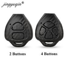 Jingyuqin-funda para mando a distancia de coche, cubierta de plástico de fibra de carbono con 2/4 botones, para Toyota Camry, Corolla, Avalon, Venza, Hilux, Vitz, Rav4 2024 - compra barato