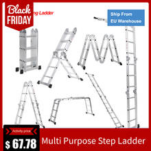 7 in 1 Multi Purpose Step Ladder Aluminum Folding Telescoping Ladder Work Platform Scaffold With Locking Hinge 2024 - buy cheap