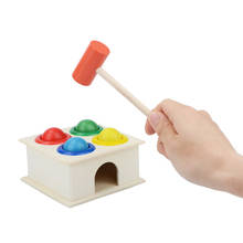 Kids Montessori Wooden Toy Wooden Hammering Ball Hammer Box Children Fun Playing Hamster Game Kids Early Educational Toys Gifts 2024 - buy cheap