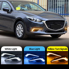 2PCS DRL Daytime Running Lights fog lamp cover headlight 12V Daylight With Turn Signal Lamp For Mazda 3 Mazda3 Axela 2017 2018 2024 - buy cheap