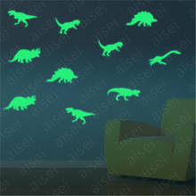 3D креативные ПВХ Светящиеся динозавры настенные наклейки Светящиеся в темноте динозавры декоративные для детской комнаты съемные Wal 2024 - купить недорого