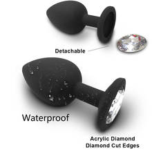Diamond Anal Plug Black Silicone Butt Plug Anal Bead Unisex Sex Stopper Adult Sex Toys For Men/Women Trainer For Couples Sexshop 2024 - buy cheap