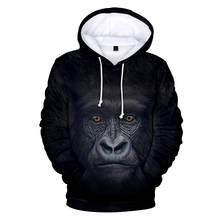 Nova impressão 3d gorilla hoodies moda filme gorilla gorilla moletom com capuz 3d animal gorila manga longa masculino/feminino outwear 2024 - compre barato