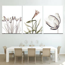 Carteles transparentes con estampado Floral, arte de pared de flores modernas, pinturas en lienzo minimalistas, imágenes de pared para decoración del hogar y sala de estar 2024 - compra barato