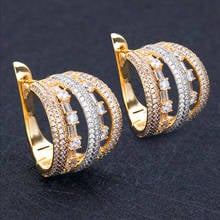 TIRIM Luxury Multi Layer Cubic Zircon Micro Paved Full CZ Crystal Hoop Earrings for Women Wedding Dubai Jewelry Accessories 2024 - buy cheap