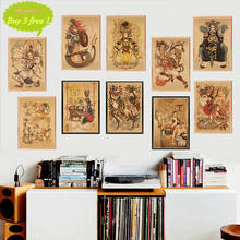 Ilustración de dibujos animados clásica coreana, póster Retro Kraft, adhesivo decorativo para pared, carteles artísticos para Bar y hogar 2024 - compra barato