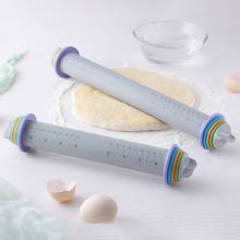 Silicone Rolling Pin Thickness Adjustable Multifunctional Easy Clean Rolling Pins Pastry Cake Fondant Roller Bakeware Tools 2024 - buy cheap