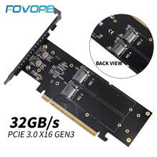 Adaptador M.2 NVME de 4 puertos, adaptador de controlador elevador M2 NVMe a PCI-e 3,0 X16, PCI Express, 4 puertos M Key VROC RAID 2024 - compra barato