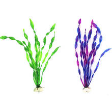 Decoración de pecera, adornos de Acuario, plástico acuático Artificial verde púrpura, hierba de agua subacuática, decoración de paisaje de plantas 2024 - compra barato