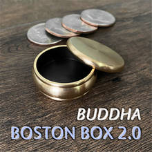 Buddha Boston Box 2.0 + Half Dollar Shell Magic Tricks Close Up Illusions Gimmick Props Mentalism Coin Penetrate Vanish Magia 2024 - buy cheap