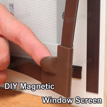 Tela de janela magnética ajustável de 100 cm, para janela, malha antimosquito com quadro completo e fácil instalação diy 2024 - compre barato