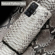 Genuine Leather Phone Case For VIVO X50 X30 X27 Pro X23 Nex 3 iQOO Luxury Natural Python Snake Skin Back Cover Funda Capa 2024 - buy cheap