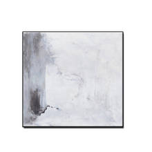 Pintura al óleo sobre lienzo abstracta para decoración de pared del hogar, arte nórdico simple, y blanco puro color gris claro, hecho a mano, para habitación, sin marco 2024 - compra barato