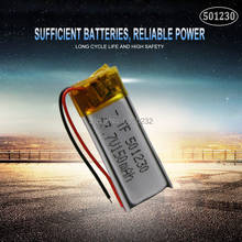 1 шт 130mAh 3,7 v 501230 перезаряжаемый литий-полимерный аккумулятор для gps MP4 камеры power Bank планшет электрические игрушки PAD DVD 2024 - купить недорого