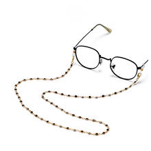 Moda acrílico cristal preto contas óculos pescoço cinta corrente óculos colar de metal óculos de sol cordão para unisex 2024 - compre barato