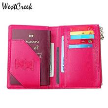 WESTCREEK Brand RFID Blocking Genuine Leather Men Multifunction Passport Cover Women Travel Card Holder Wallets Document Holder 2024 - buy cheap
