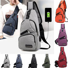 Мужские сумки через плечо с USB-зарядкой, Мужская нагрудная сумка с защитой от кражи, школьная летняя сумка-мессенджер для коротких поездок, Новое поступление 2020 2024 - купить недорого