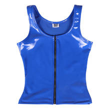 Wet Look PVC Shiny Sexy Tank Top Bodycon Skinny Bustier PU Leather Cropped Night Clubwear Croptop Streetwear Shaping Tops Vest 2024 - buy cheap