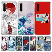 Tóquio japonês arte capa de telefone para huawei p30 lite p20 p40 p50 companheiro 40 30 20 10 pro luxo impressão clara concha coque 2024 - compre barato