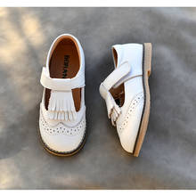 Crianças de couro genuíno sapatos casuais moda borla princesa sapatos antiderrapante respirável bebê meninas sapatos 2024 - compre barato